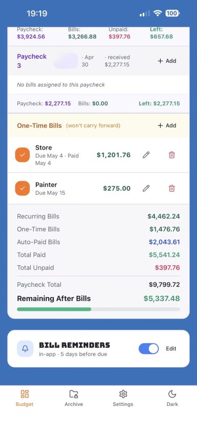 Money Calculation